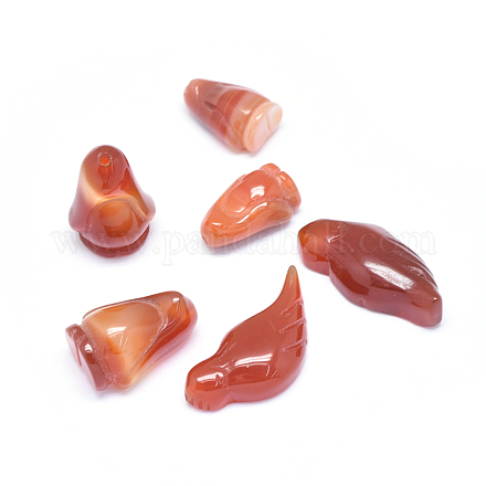 Perles naturelles en agate rouge G-P415-38-1