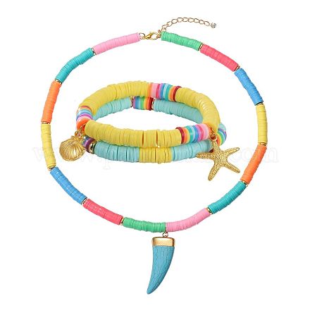 Bracelets extensibles et ensembles de bijoux collier pendentif SJEW-SZ0001-003-1