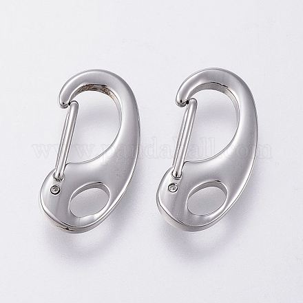304 Stainless Steel Push Gate Snap Keychain Clasp Findings X-STAS-G039-05P-1