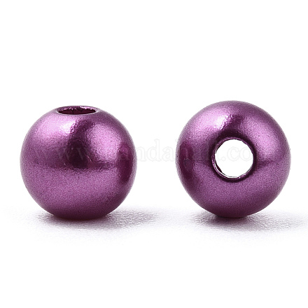 Perles d'imitation en plastique ABS peintes à la bombe OACR-T015-05A-11-1