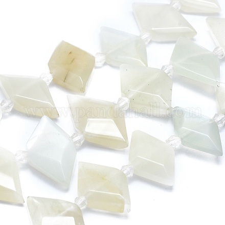 Chapelets de perles en agate blanche naturelle G-O179-H25-1