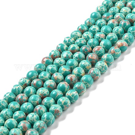Brins de perles de jaspe impérial synthétiques G-E568-01A-02-1