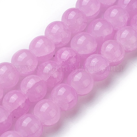 Chapelets de perles en verre imitation jade GLAA-F098-04D-02-1