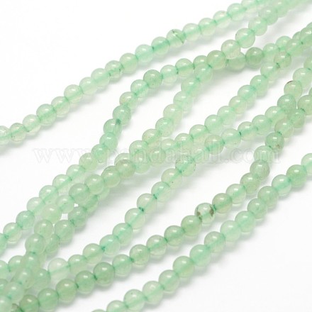 Aventurine vert naturel chapelets de perles rondes G-P128-71-4mm-1