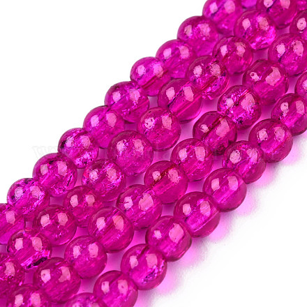 Chapelets de perles en verre craquelé X-CCG-Q001-4mm-08-1