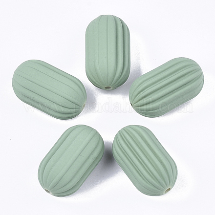 Perlas corrugadas de acrílico estilo caucho OACR-T014-18A-06-1
