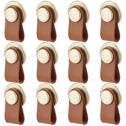 Poignées de tiroir ovales en cuir AJEW-WH0251-72-1