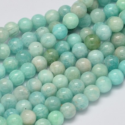 Chapelets de perles en amazonite naturelle G-K068-03-6mm-1