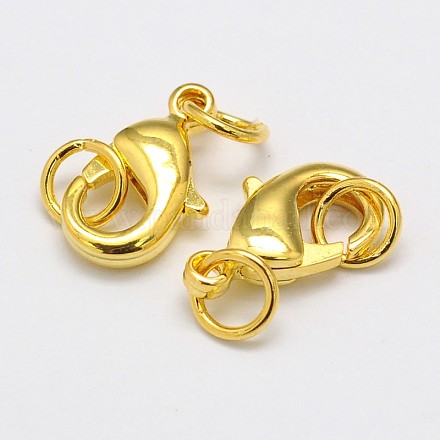 Grade AA Brass Lobster Claw Clasps for Jewelry Necklace Bracelet Making KK-M006-01G-NR-1