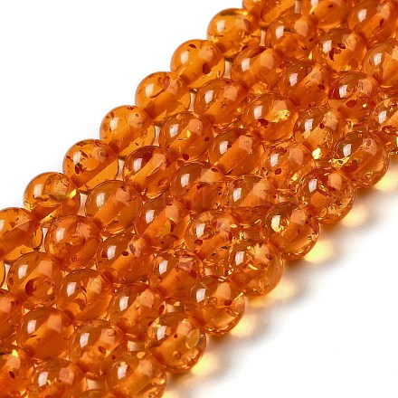 Fili di perline di ambra imitazione resina RESI-Z017-01B-1