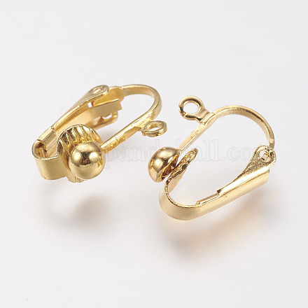 Brass Clip-on Earring Findings X-KK-E491-G-1