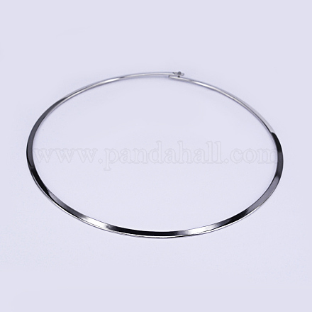 304ステンレススチール製チョーカーネックレス  硬いネックレス  ステンレス鋼色  5.4インチ（13.7cm） X-NJEW-O094-09-1