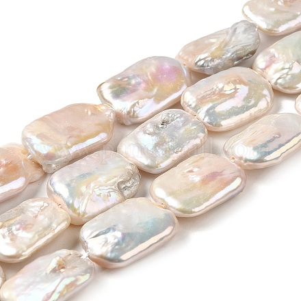 Hebras de perlas keshi de perlas barrocas naturales PEAR-E016-019-1