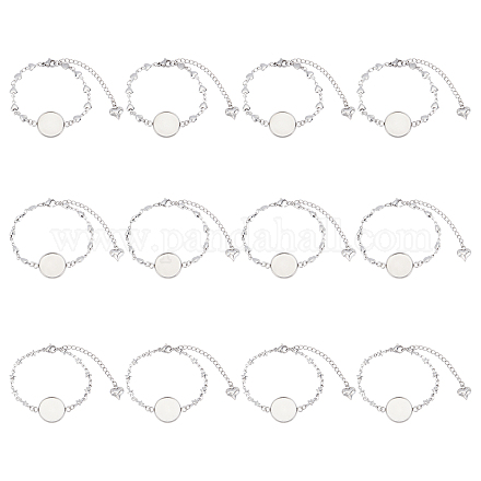 Unicraftale 12pcs 3 style 304 fabrication de bracelets en acier inoxydable MAK-UN0001-36-1