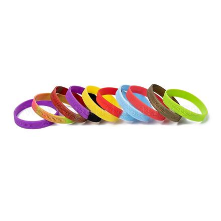 Bracciali di braccialetti in silicone campione gratuiti BJEW-K165-03B-1