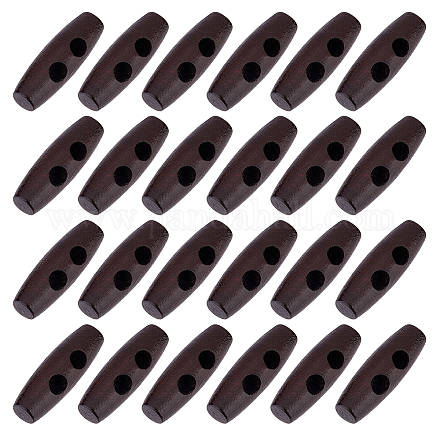UNICRAFTALE 50pcs 30mm Rice Wooden Toggles Buttons Black Olive Shape 2 Holes Wooden Buttons for Sewing Crafts Crochet Manual Button Painting Handmade Ornament for DIY Knit Crochet Jacket BUTT-WH0020-14-1