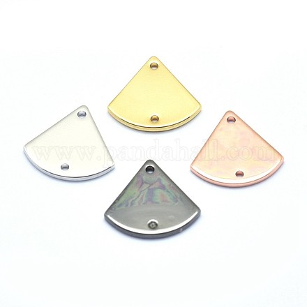 真鍮製リンクコネクター  鉛フリー＆カドミウムフリー＆ニッケルフリー  三角形  ミックスカラー  12.5x13x1mm  穴：1mm KK-P155-69-NR-1