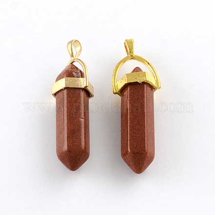 Synthetic Goldstone Pendants with Alloy Findings G-R278-25G-1
