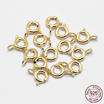 925 Sterling Silver Spring Ring Clasps STER-K167-076B-G-1