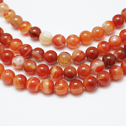 Natural Red Agate Bead Strands X-G-G880-05-10mm-1