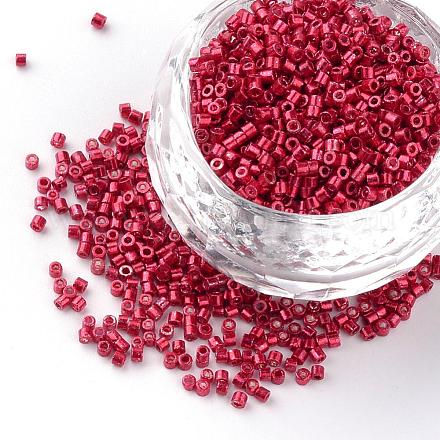 Electroplate Cylinder Seed Beads SEED-R041-03-1