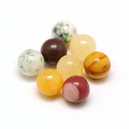 Natural & Synthetic Mixed Stone Round Ball No Hole Beads G-A127-6mm-M-1