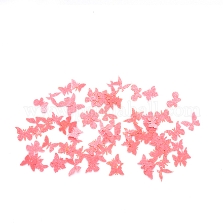 紙カボション  ネイルアートデコレーション  リアルな蝶  ライトコーラル  3~5x4~7x0.1mm MRMJ-Q082-02B-1