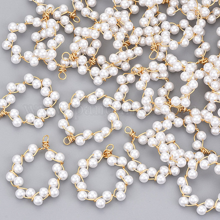 Colgantes de perlas de imitación de plástico abs X-KK-N235-014-1