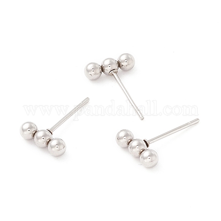201 boucles d'oreilles tige barre horizontale perlée acier inoxydable avec 316 épingles acier inoxydable pour femme STAS-K238-01P-1