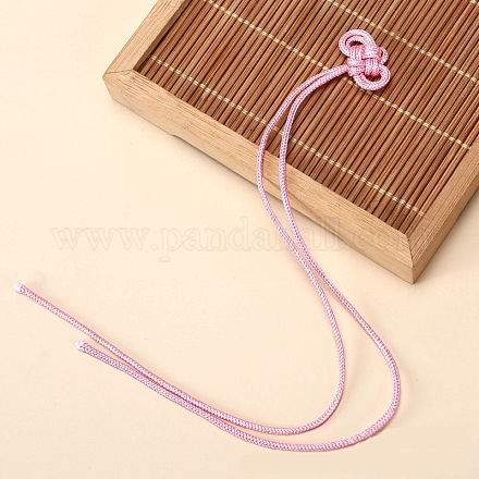 Gros pendentifs en polyester avec pompon à nœud chinois PW-WG21428-04-1