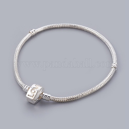 Silver Plated Brass Love Sign European Style Bracelet Makings X-PPJ006-S-1