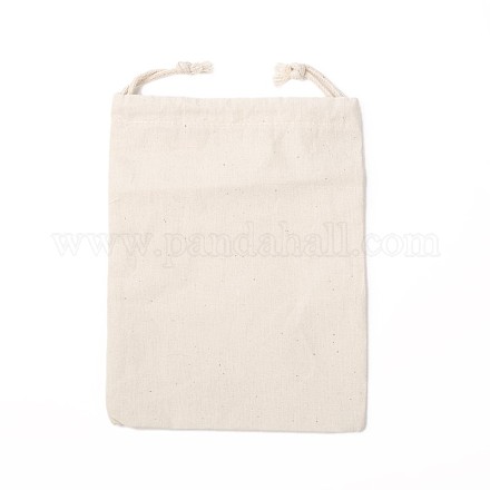 長方形の布包装袋  巾着袋  古いレース  9x7x0.4cm ABAG-N002-E-02-1