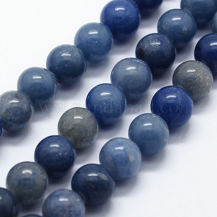 Chapelets de perles en aventurine bleue naturelle G-I199-24-4mm-1