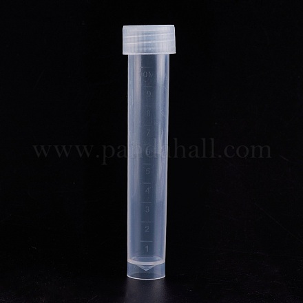 Récipients gradués transparents de perle en plastique de tube CON-WH0039-01A-10ml-1