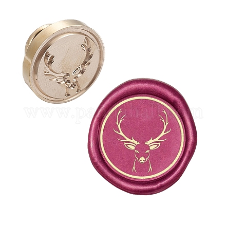 CRASPIRE Wax Seal Stamp Head Replacement Reindeer Removable Sealing Brass Stamp Head Olny for Creative Gift Envelopes Invitations Cards Decoration AJEW-WH0099-234-1