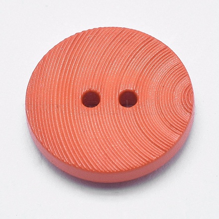 2つ穴プラスチックボタン  フラットラウンド  オレンジ  35x5mm  穴：3mm  約720個/袋 BUTT-F064-03A-35mm-1