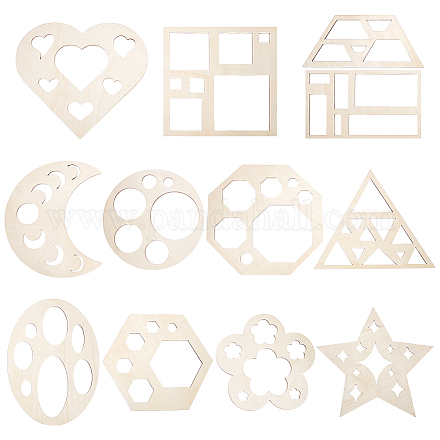 12 modello di forma geometrica in MDF&nbsp;DIY-UN0007-96A-1