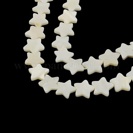 Fili di perle di conchiglia naturale a forma di stella SSHEL-F290-18B-1