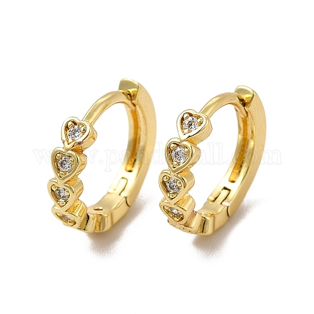 Rack Plating Brass Micro Pave Cubic Zirconia Leverback Earrings EJEW-P221-36G-1