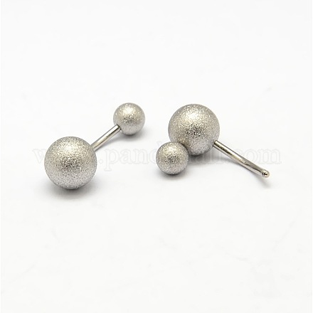 Textured 316L Stainless Steel Ball Belly Navel Rings Studs Body Piercing Jewelry AJEW-G008-B-08P-1