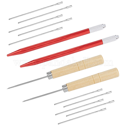 DICOSMETIC 14Pcs Set Platinum Rerooting Tool for Doll Hair Doll Wig Tool Accessories Needles for Doll Breed Hair Implant Needle and Crochet Needle Brass Wood Doll Making Kit AJEW-WH0041-99-1