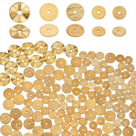 500 pièces 5 styles perles d'espacement ondulées en alliage KK-SZ0006-31-1