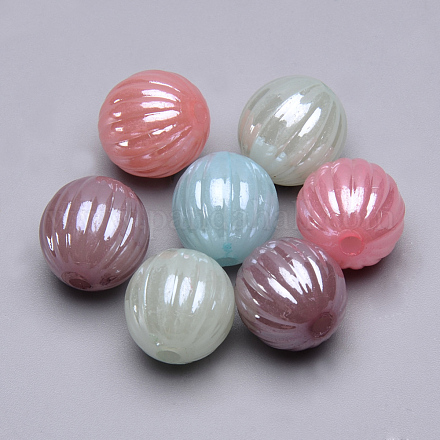 Perles en acrylique plaquées de couleur AB X-SACR-T337-07-1