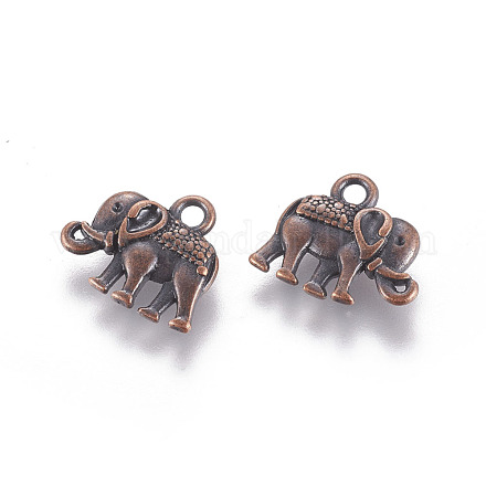 Charms del elefante de la vendimia X-PALLOY-ZN-47017-R-FF-1