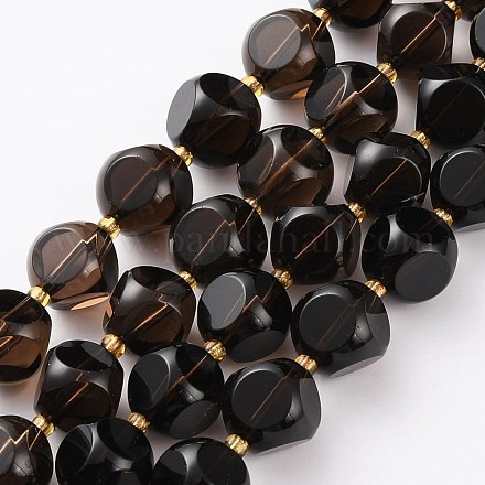 Chapelets de perles de quartz fumées naturelles G-A030-B23-12mm-A-1