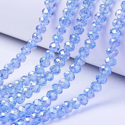 Chapelets de perles en verre électroplaqué EGLA-A034-T2mm-B09-1