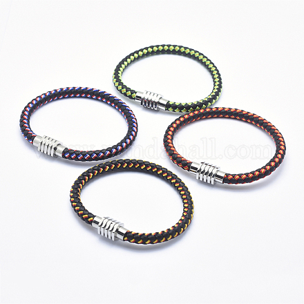 Braided Microfiber Leather Cord Bracelets BJEW-G591-B-1