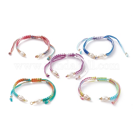Fabrication de bracelets en cordon tressé en polyester réglable AJEW-JB00859-1