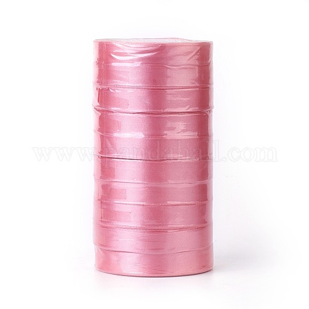 Wholesale Breast Cancer Pink Awareness Ribbon Making Materials Single Face  Satin Ribbon 