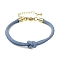 3MM Round Nylon Braided Cord Bracelet Making, Knot, with Golden 202 Stainless Steel Lobster Clasp & Brass Finding, Light Sky Blue, 6.69x0.39 inch(17x1cm)